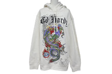 Load image into Gallery viewer, ED HARDY エドハーディ プルオーバー パーカー ロゴ ドラゴンプリント Y2K サイズM ホワイト 美品 中古 4c069861