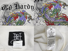 Load image into Gallery viewer, ED HARDY エドハーディ プルオーバー パーカー ロゴ ドラゴンプリント Y2K サイズM ホワイト 美品 中古 4c069861