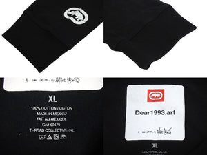 新品未使用 ECKO エコー Dear1993.art ロンT 長袖Tシャツ トップス ブラック ホワイト マルチカラー サイズXL 中古 4c069863