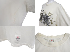 ECKO エコー サイ プリント トップス 半袖Tシャツ キナリ コットン 920-069261 ベージュ サイズM 美品 中古 4c069864