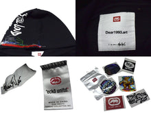 Load image into Gallery viewer, 新品未使用 ECKO エコー Dear1993.art &quot;STILL LOUD&quot; OG Logo Mended Hoodie パーカー ブラック マルチカラー刺繍 サイズXL 中古 4c069866
