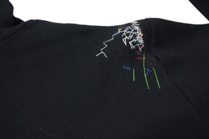 新品未使用 ECKO エコー Dear1993.art "STILL LOUD" OG Logo Mended Hoodie パーカー ブラック マルチカラー刺繍 サイズXL 中古 4c069866