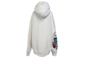 新品未使用 ECKO Dear1993.art Do The Knowledge Rhino Hoodie ホワイト コットン 刺繍 サイズL 中古 4c069867