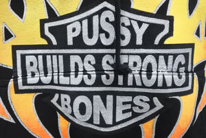 新品未使用 La Ropa ラロパ パーカー Pussy Builds Strong Bones ハーレーサンプリング ブラック オレンジ サイズS 中古 4c069873