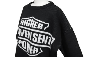 新品未使用 MADMADWORLD マッドマッドワールド HIGHER HEAVEN SENT POWER ニット コットン ポリエステル ブラック サイズL 中古 4c069879