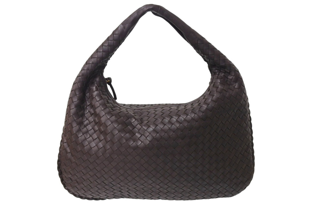 極美品 BOTTEGAVENETA ボッテガヴェネタ ワンショルダーバッグ イントレチャート 115653 V0013 2040 レザー ダークブラウン 中古 4c069885