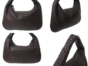 極美品 BOTTEGAVENETA ボッテガヴェネタ ワンショルダーバッグ イントレチャート 115653 V0013 2040 レザー ダークブラウン 中古 4c069885
