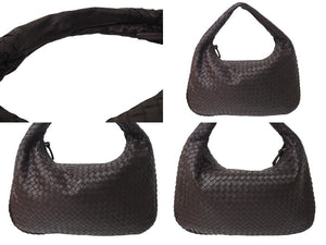 極美品 BOTTEGAVENETA ボッテガヴェネタ ワンショルダーバッグ イントレチャート 115653 V0013 2040 レザー ダークブラウン 中古 4c069885