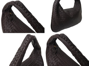 極美品 BOTTEGAVENETA ボッテガヴェネタ ワンショルダーバッグ イントレチャート 115653 V0013 2040 レザー ダークブラウン 中古 4c069885