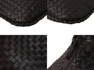 極美品 BOTTEGAVENETA ボッテガヴェネタ ワンショルダーバッグ イントレチャート 115653 V0013 2040 レザー ダークブラウン 中古 4c069885