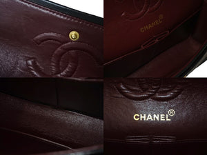 CHANEL シャネル チェーンショルダーバッグ Wフラップ マトラッセ23 ラムスキン 3番台 ブラック ゴールド 美品 中古 4c069887