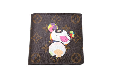 新品未使用 LOUIS VUITTON ルイヴィトン ポルトフォイユ・マルコ 二つ折り財布 M61666 村上隆 モノグラムパンダ 中古 4c069890