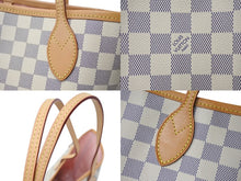 Load image into Gallery viewer, LOUIS VUITTON ルイヴィトン ネヴァーフルMM トートバッグ N51107 PVC レザー ホワイト ブラウン ゴールド金具 美品 中古 4c069892
