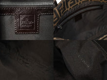 画像をギャラリービューアに読み込む, FENDI フェンディ ズッカ トートバッグ ショルダーバッグ キャンバス レザー ブラウン ブラック イエロー 美品 中古 4c069900 