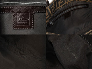 FENDI フェンディ ズッカ トートバッグ ショルダーバッグ キャンバス レザー ブラウン ブラック イエロー 美品 中古 4c069900 