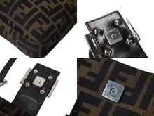 画像をギャラリービューアに読み込む, FENDI フェンディ ズッカ トートバッグ ショルダーバッグ キャンバス レザー ブラウン ブラック イエロー 美品 中古 4c069900 