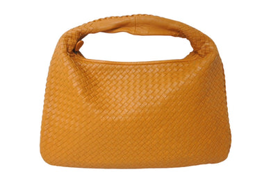 極美品 BOTTEGA VENETA ボッテガヴェネタ ホーボー イントレチャート ワンショルダーバッグ BO0738226T オレンジ 中古 4c069901