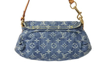 Load image into Gallery viewer, LOUIS VUITTON ルイヴィトン ミニプリーティ ハンドバッグ M95050 モノグラムデニム レザー ブルー 美品 中古 4c069903
