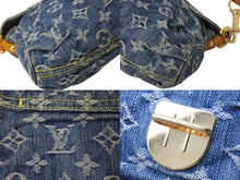 Load image into Gallery viewer, LOUIS VUITTON ルイヴィトン ミニプリーティ ハンドバッグ M95050 モノグラムデニム レザー ブルー 美品 中古 4c069903