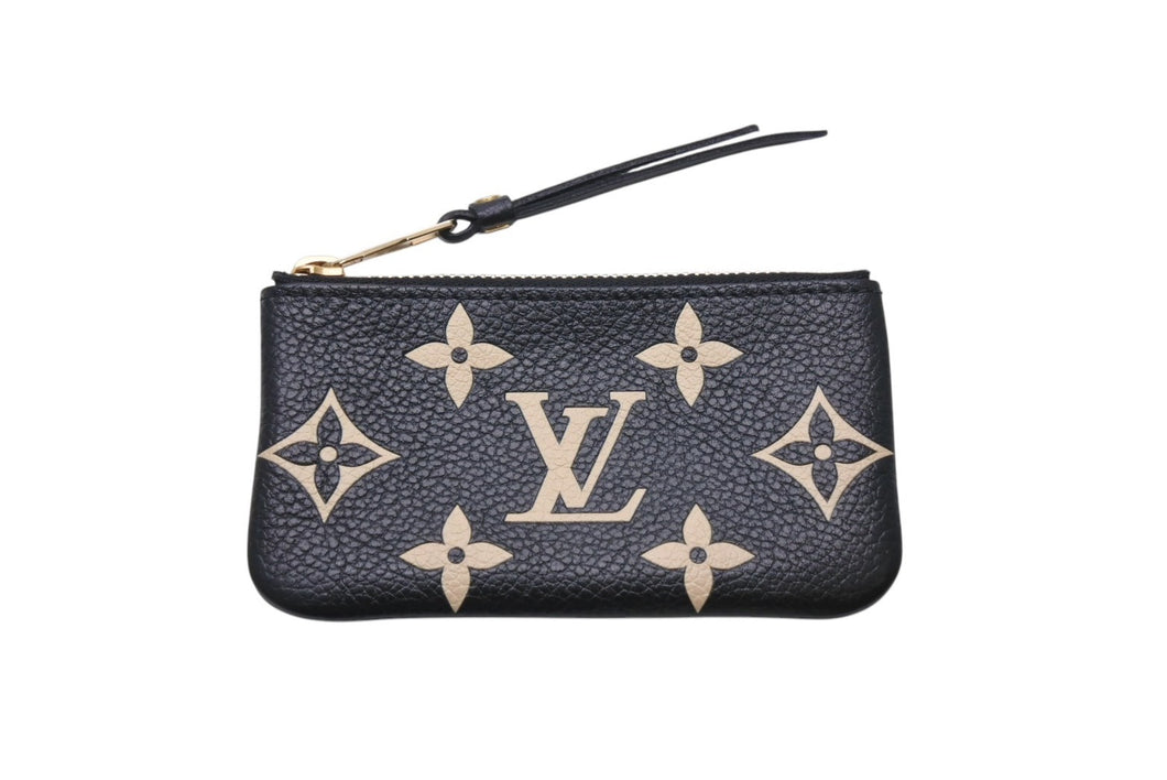 極美品 LOUIS VUITTON ルイヴィトン モノグラム ポシェット クレ M80885 ノワール コインケース ブラック ロゴ 小物 中古 4c069907