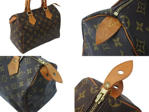 LOUIS VUITTON ルイヴィトン スピーディ25 ハンドバッグ M41109 旧型 モノグラム PVC レザー ゴールド金具 ブラウン 美品 中古 4c069908