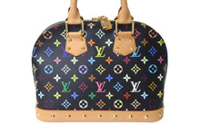 Load image into Gallery viewer, 極美品 LOUIS VUITTON ルイヴィトン アルマPM ハンドバッグ モノグラム M40444 PVC ヌメ革 ブラック マルチカラー ゴールド 中古 4c069910
