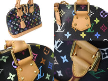 Load image into Gallery viewer, 極美品 LOUIS VUITTON ルイヴィトン アルマPM ハンドバッグ モノグラム M40444 PVC ヌメ革 ブラック マルチカラー ゴールド 中古 4c069910