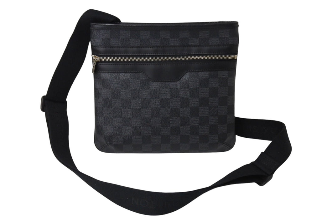 LOUIS VUITTON ルイヴィトン ショルダーバッグ メッセンジャー N58028 トマス ダミエグラフィット ブラック シルバー 美品 中古 4c069911
