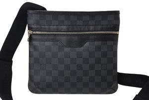 LOUIS VUITTON ルイヴィトン ショルダーバッグ メッセンジャー M58028 トマス ダミエグラフィット ブラック シルバー 美品 中古 4c069911