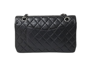 CHANEL シャネル マトラッセ25 Wチェーンショルダーバッグ Wフラップ ココマーク 8番台 ラムスキン ブラック シルバー金具 美品 中古 4c069915