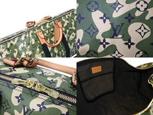 新品同様 LOUIS VUITTON ルイヴィトン ×村上隆 キーポルバンドリエール55 モノグラムモフラージュ M95774 ゴールド金具 中古4c069918