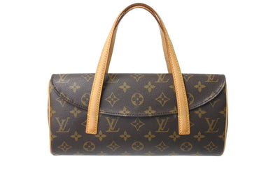 極美品 LOUIS VUITTON ルイヴィトン ソナチネ ハンドバッグ M51902 モノグラム PVC レザー ブラウン 中古 4c069922