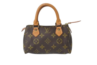 LOUIS VUITTON ルイヴィトン ミニスピーディ ハンドバッグ モノグラム M41534 PVC ブラウン 美品 中古 4c069937