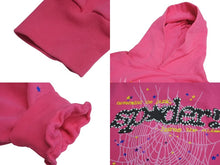Load image into Gallery viewer, 極美品 SP5DER スパイダー P*NK V2 パーカー サイズXXL 23FW パフプリント 発砲プリント Young Thug ピンク コットン 中古 4c070039
