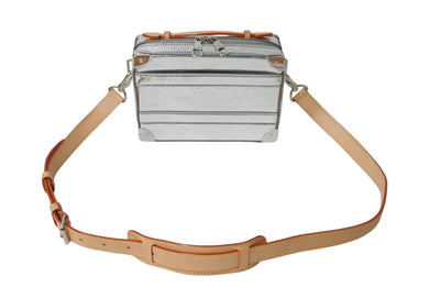 LOUIS VUITTON ルイヴィトン モノグラム ミラー ハンドル ソフトトランク M45885 ショルダーバッグ シルバー 美品 中古 4c070046