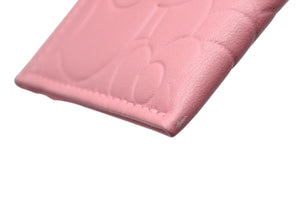 極美品 CHANEL シャネル カメリア カードケース パスケース 名刺入れ ラムスキン ピンク ココマーク 14番台 中古 4c070054