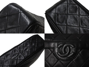 CHANEL シャネル チェーンショルダーバッグ ココマーク 2番台 フリンジ ラムスキン ブラック ゴールド金具 美品 中古 4c070105
