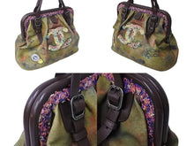 Load image into Gallery viewer, 極美品 CHANEL シャネル エンブロイダリー ハンドバッグ A92791 20番台 ココマーク グラフィティ がま口 カーキ 中古 4c070107