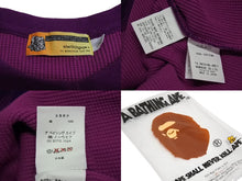 画像をギャラリービューアに読み込む, 極美品 BAPE エイプ ロンT サーマル 長袖トレーナー プリント パープルコットン 迷彩サイズL 中古 4c070108 