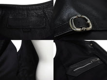 Load image into Gallery viewer, CHROME HEARTS クロムハーツ ベスト クロスボールボタン ダガージップ レザー シルバー925 ブラック シルバー XXL 美品 中古 4c070110