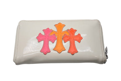 CHROME HEARTS クロムハーツ RECFZIP 3セメタリークロスパッチ マルチパッチ ラウンドジップ 長財布 美品 中古 4c070114