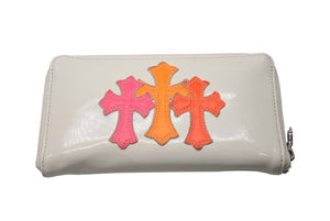 CHROME HEARTS クロムハーツ RECFZIP 3セメタリークロスパッチ マルチパッチ ラウンドジップ 長財布 美品 中古 4c070114