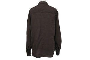 MAX MARA マックスマーラ 長袖シャツ トップス 73136 イタリア製 麻・リネン ブラウン サイズ38 美品 中古 4c070124