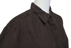 MAX MARA マックスマーラ 長袖シャツ トップス 73136 イタリア製 麻・リネン ブラウン サイズ38 美品 中古 4c070124