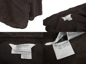 MAX MARA マックスマーラ 長袖シャツ トップス 73136 イタリア製 麻・リネン ブラウン サイズ38 美品 中古 4c070124