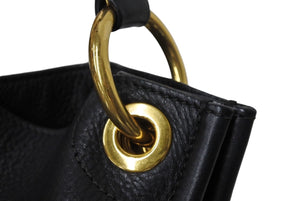 PRADA プラダ ワンショルダーバッグ トートバッグ ハンドバッグ ロゴ レザー ブラック ゴールド金具 美品 中古 4c070125 