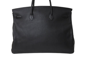 極美品 激レア HERMES エルメス ハンドバッグ バーキン50 トゴ □K刻印 ブラック シルバー金具 中古 4c070127