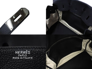 極美品 激レア HERMES エルメス ハンドバッグ バーキン50 トゴ □K刻印 ブラック シルバー金具 中古 4c070127