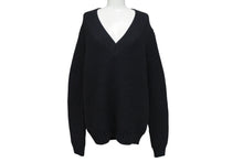 Load image into Gallery viewer, MAISON MARGIELA メゾンマルジェラ ルーズ ゲージ ニット ルーマニア製 ウール ポリアミド ブラック サイズM 美品 中古 4c070130