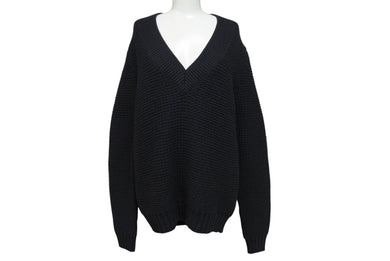 MAISON MARGIELA メゾンマルジェラ ルーズ ゲージ ニット ルーマニア製 ウール ポリアミド ブラック サイズM 美品 中古 4c070130